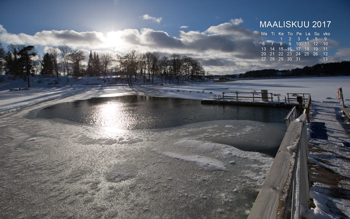 Nunnalahden uimaranta maaliskuussa 2017